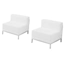 Flash Furniture ZB-IMAG-SET13-WH-GG 3 Piece Sofa Set - White LeatherSoft Upholstery, Stainless Steel Legs thumbnail 3