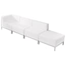 Flash Furniture ZB-IMAG-SET16-WH-GG 5 Piece Sofa Set - White LeatherSoft Upholstery, Stainless Steel Legs thumbnail 3