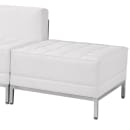 Flash Furniture ZB-IMAG-SET6-WH-GG 3 Piece Modular Chair & Ottoman Set - White LeatherSoft Upholstery, Stainless Legs thumbnail 3