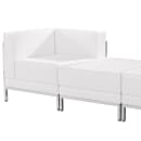 Flash Furniture ZB-IMAG-SET7-WH-GG 4 Piece Modular Chair & Ottoman Set - White LeatherSoft Upholstery, Stainless Legs thumbnail 5