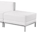 Flash Furniture ZB-IMAG-SET9-WH-GG 4 Piece Modular Chair & Ottoman Set - White LeatherSoft Upholstery, Stainless Legs thumbnail 3