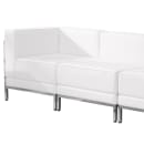 Flash Furniture ZB-IMAG-SET9-WH-GG 4 Piece Modular Chair & Ottoman Set - White LeatherSoft Upholstery, Stainless Legs thumbnail 4