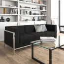 Flash Furniture ZB-IMAG-SOFA-GG 79" Sofa w/ Black LeatherSoft Upholstery - Stainless Steel Legs & Accent Bar thumbnail 5