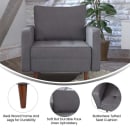 Flash Furniture IS-PC100-DKGY-GG Arm Chair - Dark Gray Fabric Upholstery, Wood Legs thumbnail 4