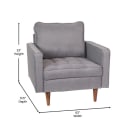 Flash Furniture IS-PC100-GY-GG Arm Chair - Gray Fabric Upholstery, Wood Legs thumbnail 2
