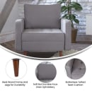 Flash Furniture IS-PC100-GY-GG Arm Chair - Gray Fabric Upholstery, Wood Legs thumbnail 4