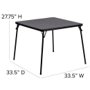 Flash Furniture JB-1-GG 33 1/2" Square Folding Card Table & (4) Folding Chairs Set - Black Padded Vinyl Top, 27 3/4"H thumbnail 2