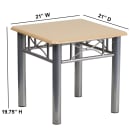 Flash Furniture JB-6-END-NAT-GG End Table w/ Natural Laminate Top & Silver Frame - 21"W x 21"D x 19 3/4"H thumbnail 2
