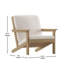 Flash Furniture JJ-C14021-BR-GG Outdoor Adirondack Patio Club Chair - Cream Fabric w/ Natural Cedar Resin Frame thumbnail 2