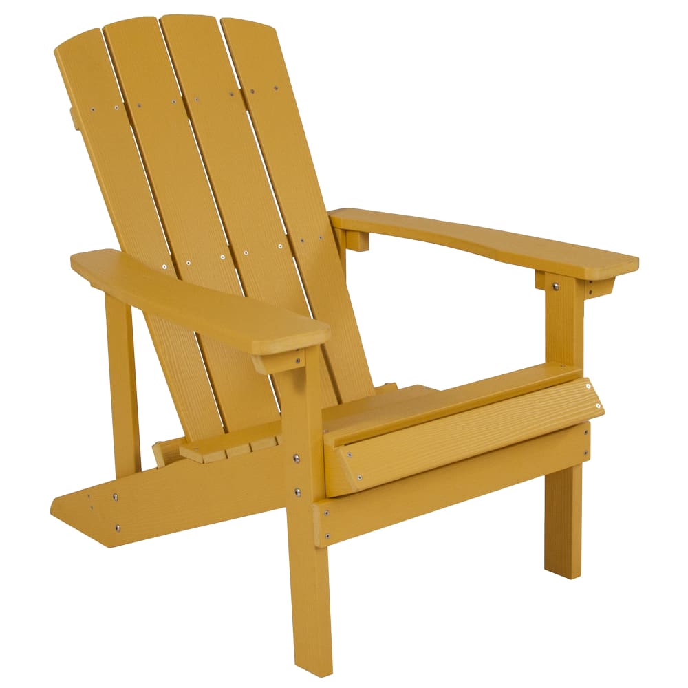 Flash Furniture JJ-C14501-YLW-GG 29 1/2"W Charlestown Adirondack Chair - 35"H, Resin, Yellow