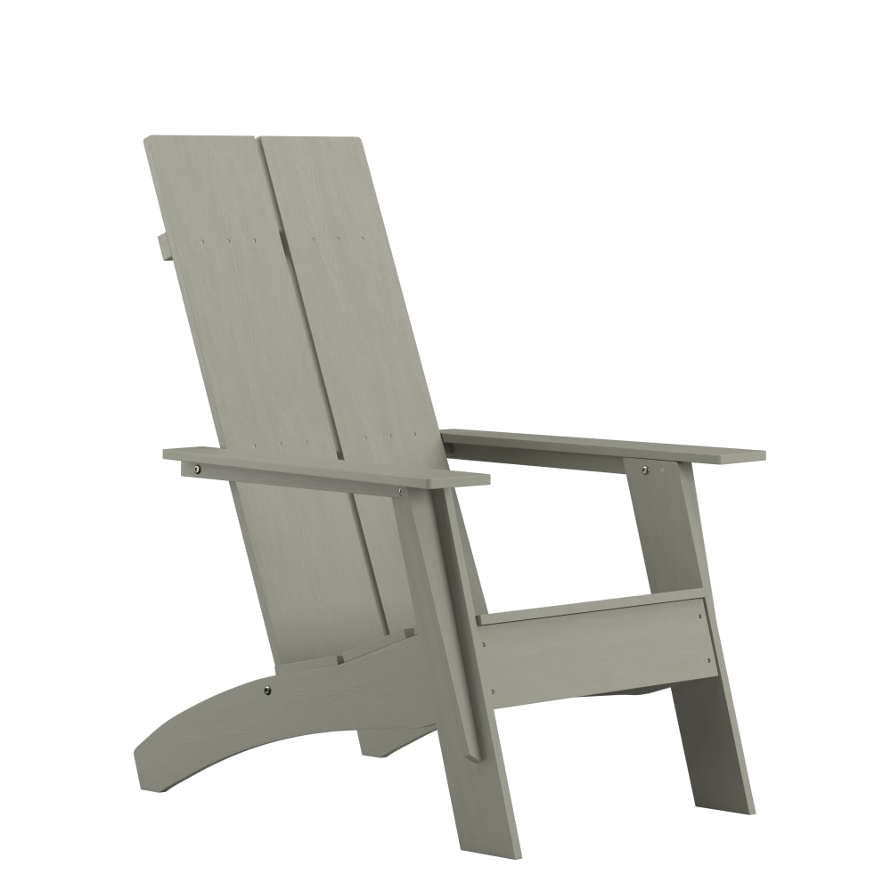 Flash Furniture JJ-C14509-GY-GG 30 1/2"W Sawyer Adirondack Chair - 39 1/2"H, Resin, Gray