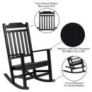 Flash Furniture JJ-C14703-2-T14001-BK-GG Outdoor Rocking Chair w/ Table Set - Resin Wood, Black thumbnail 2