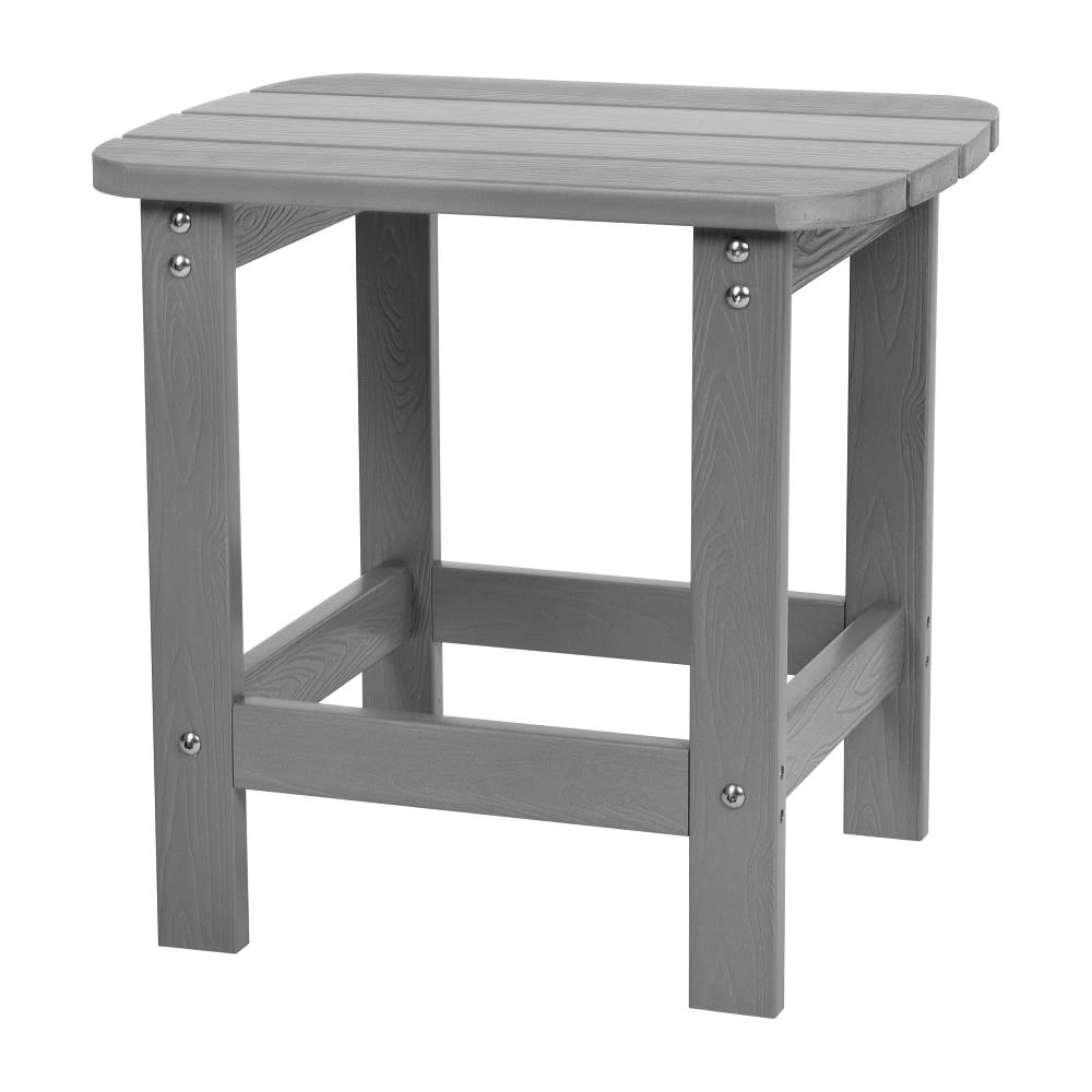 Flash Furniture JJ-T14001-GY-GG Rectangular Adirondack Side Table - 18 3/4" x 15", Poly Resin, Gray