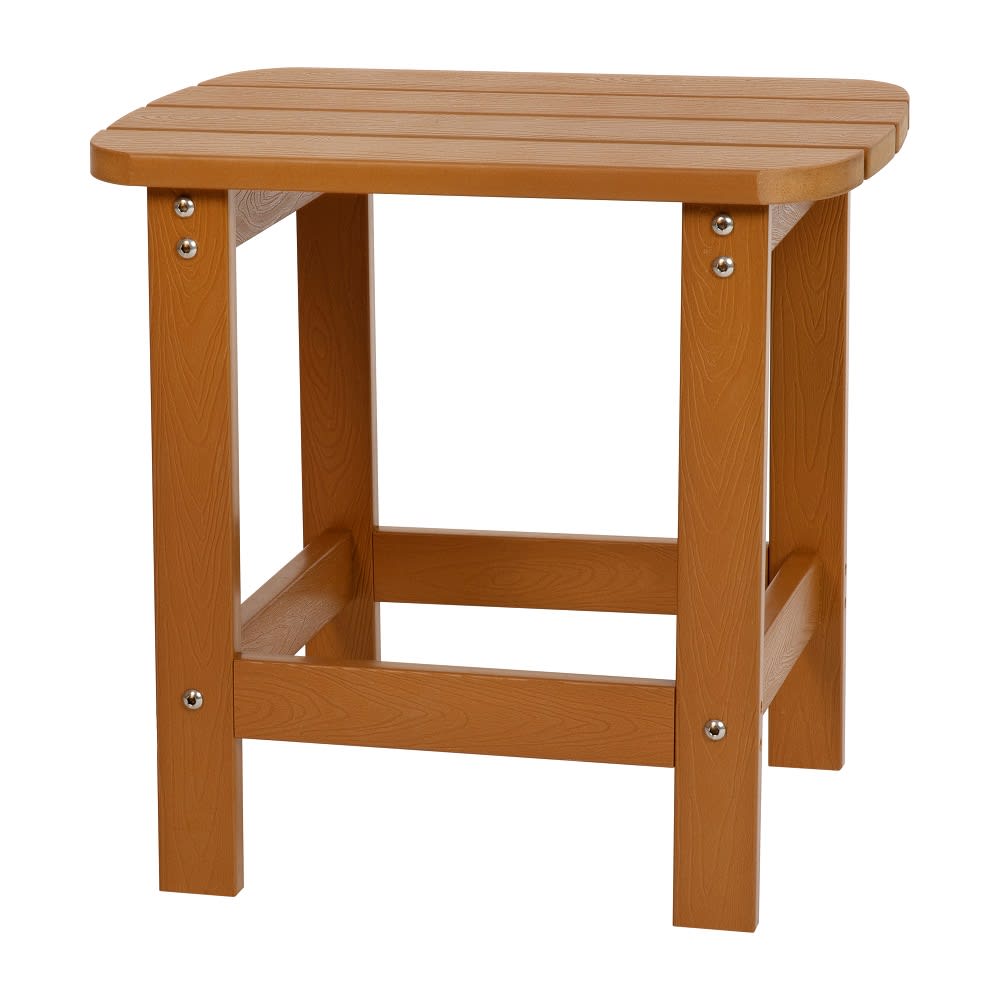 Flash Furniture JJ-T14001-TEAK-GG Rectangular Adirondack Side Table - 18 3/4" x 15", Poly Resin, Teak
