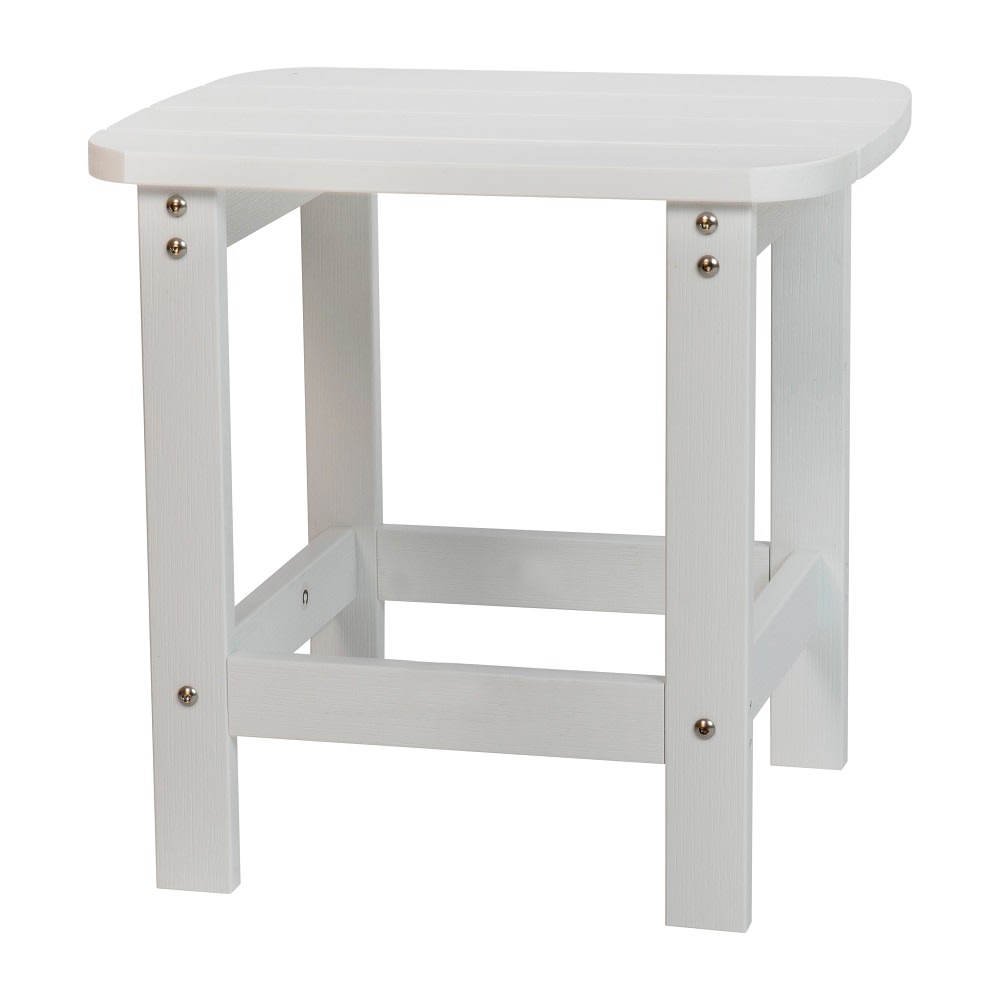 Flash Furniture JJ-T14001-WH-GG Rectangular Adirondack Side Table - 18 3/4" x 15", Poly Resin, White