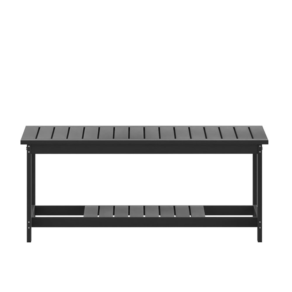 Flash Furniture JJ-T14022-BK-GG Rectangular Patio Coffee Table - 44 1/2" x 23 3/4", Resin, Black