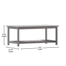 Flash Furniture JJ-T14022-GY-GG Rectangular Patio Coffee Table - 44 1/2" x 23 3/4", Resin, Gray thumbnail 2