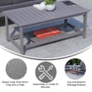 Flash Furniture JJ-T14022-GY-GG Rectangular Patio Coffee Table - 44 1/2" x 23 3/4", Resin, Gray thumbnail 4
