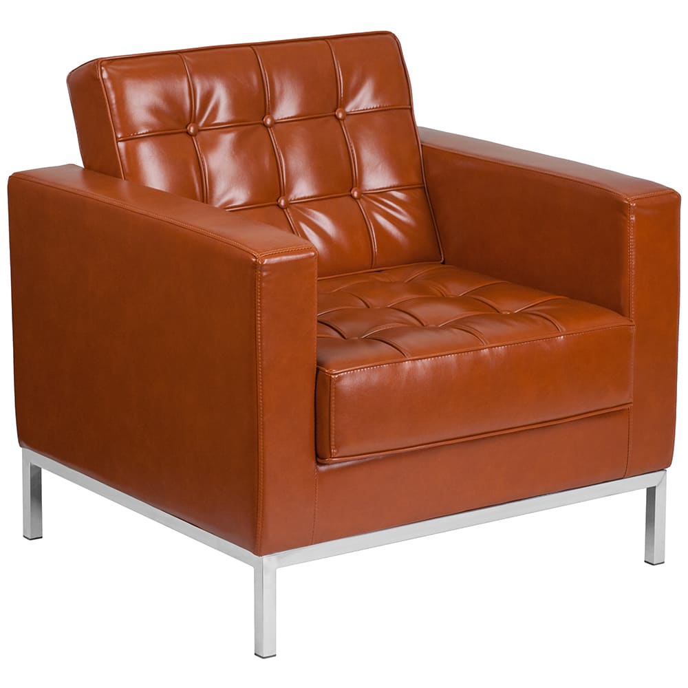 Flash Furniture ZB-LACEY-831-2-CHAIR-COG-GG Arm Chair - Cognac LeatherSoft Upholstery, Stainless Legs