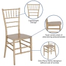 Flash Furniture LE-GOLD-M-GG Stacking Chiavari Chair - Polycarbonate, Gold thumbnail 6