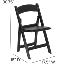 Flash Furniture LE-L-1-BLACK-GG Folding Chair w/ Black Vinyl Back & Seat - Resin Frame, Black thumbnail 2