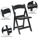 Flash Furniture LE-L-1-BLACK-GG Folding Chair w/ Black Vinyl Back & Seat - Resin Frame, Black thumbnail 6