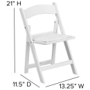 Flash Furniture LE-L-1K-GG Kid's Folding Chair w/ White Vinyl Back & Seat - Resin Frame, White thumbnail 2