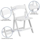 Flash Furniture LE-L-1K-GG Kid's Folding Chair w/ White Vinyl Back & Seat - Resin Frame, White thumbnail 6