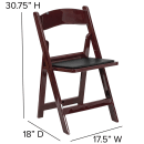 Flash Furniture LE-L-1-MAH-GG Folding Chair w/ Black Vinyl Back & Seat - Resin Frame, Mahogany thumbnail 2