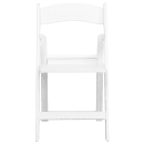 Flash Furniture LE-L-1-WH-SLAT-GG Folding Chair w/ White Resin Back & Seat - Resin Frame, White thumbnail 5