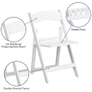 Flash Furniture LE-L-1-WH-SLAT-GG Folding Chair w/ White Resin Back & Seat - Resin Frame, White thumbnail 6
