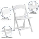 Flash Furniture LE-L-1-WHITE-GG Folding Chair w/ White Vinyl Back & Seat - Resin Frame, White thumbnail 6