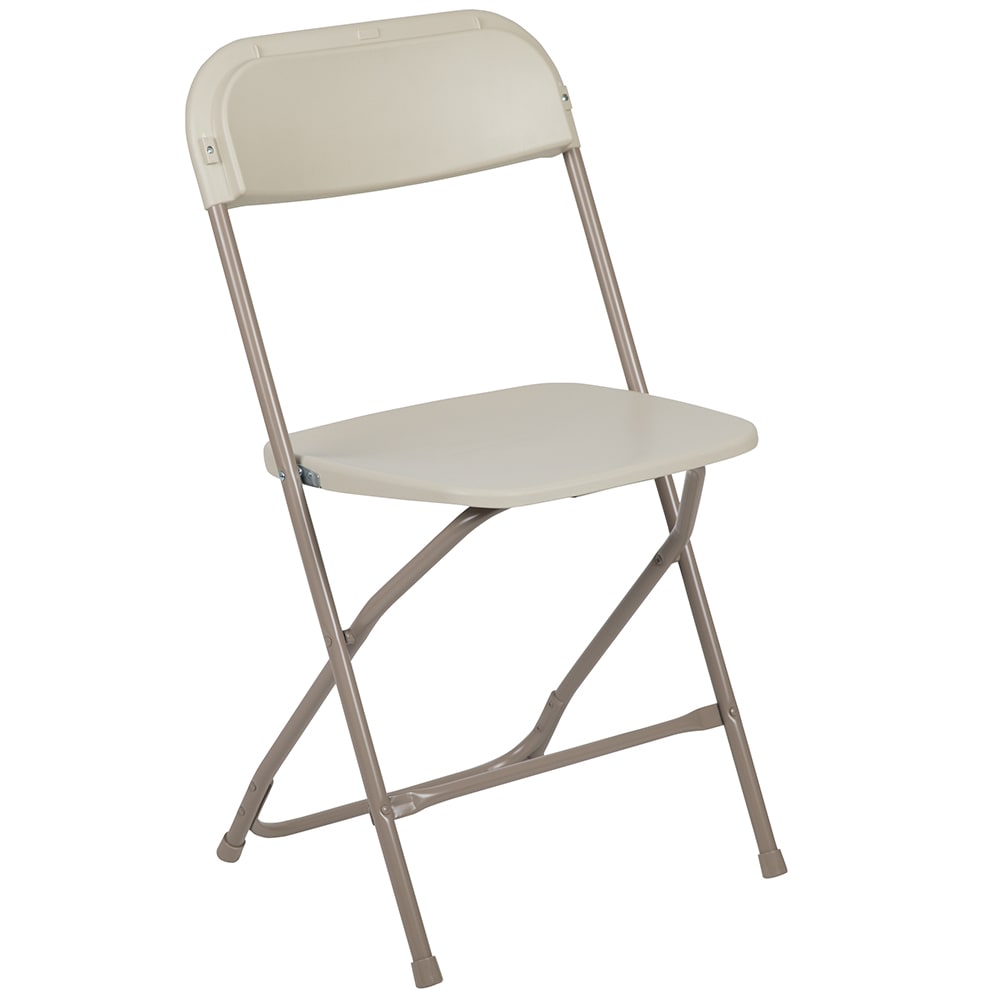 Flash Furniture LE-L-3-BEIGE-GG Folding Chair w/ Beige Plastic Back & Seat - Steel Frame, Beige