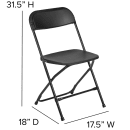 Flash Furniture LE-L-3-BK-GG Folding Chair w/ Black Plastic Back & Seat - Steel Frame, Black thumbnail 2