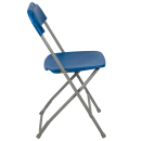 Flash Furniture LE-L-3-BLUE-GG Folding Chair w/ Blue Plastic Back & Seat - Steel Frame, Gray thumbnail 3