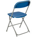 Flash Furniture LE-L-3-BLUE-GG Folding Chair w/ Blue Plastic Back & Seat - Steel Frame, Gray thumbnail 4