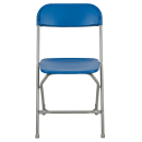Flash Furniture LE-L-3-BLUE-GG Folding Chair w/ Blue Plastic Back & Seat - Steel Frame, Gray thumbnail 5