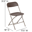 Flash Furniture LE-L-3-BROWN-GG Folding Chair w/ Brown Plastic Back & Seat - Steel Frame, Brown thumbnail 2
