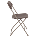 Flash Furniture LE-L-3-BROWN-GG Folding Chair w/ Brown Plastic Back & Seat - Steel Frame, Brown thumbnail 3