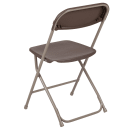 Flash Furniture LE-L-3-BROWN-GG Folding Chair w/ Brown Plastic Back & Seat - Steel Frame, Brown thumbnail 4