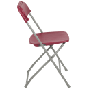 Flash Furniture LE-L-3-RED-GG Folding Chair w/ Red Plastic Back & Seat - Steel Frame, Gray thumbnail 3