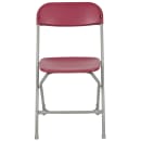 Flash Furniture LE-L-3-RED-GG Folding Chair w/ Red Plastic Back & Seat - Steel Frame, Gray thumbnail 5