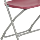 Flash Furniture LE-L-3-RED-GG Folding Chair w/ Red Plastic Back & Seat - Steel Frame, Gray thumbnail 7