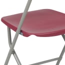 Flash Furniture LE-L-3-RED-GG Folding Chair w/ Red Plastic Back & Seat - Steel Frame, Gray thumbnail 8