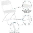 Flash Furniture LE-L-3-WHITE-GG Folding Chair w/ White Plastic Back & Seat - Steel Frame, White thumbnail 6
