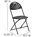 Flash Furniture LE-L-4-BK-GG Folding Chair w/ Black Plastic Back & Seat - Steel Frame, Black thumbnail 2