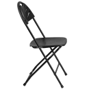 Flash Furniture LE-L-4-BK-GG Folding Chair w/ Black Plastic Back & Seat - Steel Frame, Black thumbnail 3