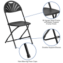 Flash Furniture LE-L-4-BK-GG Folding Chair w/ Black Plastic Back & Seat - Steel Frame, Black thumbnail 6
