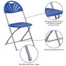 Flash Furniture LE-L-4-BL-GG Folding Chair w/ Blue Plastic Back & Seat - Steel Frame, White thumbnail 6