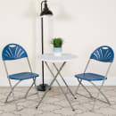 Flash Furniture LE-L-4-BL-GG Folding Chair w/ Blue Plastic Back & Seat - Steel Frame, White thumbnail 9